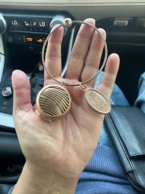 Yankee Candle Rose Gold Locket Bangle with Engraved Tag